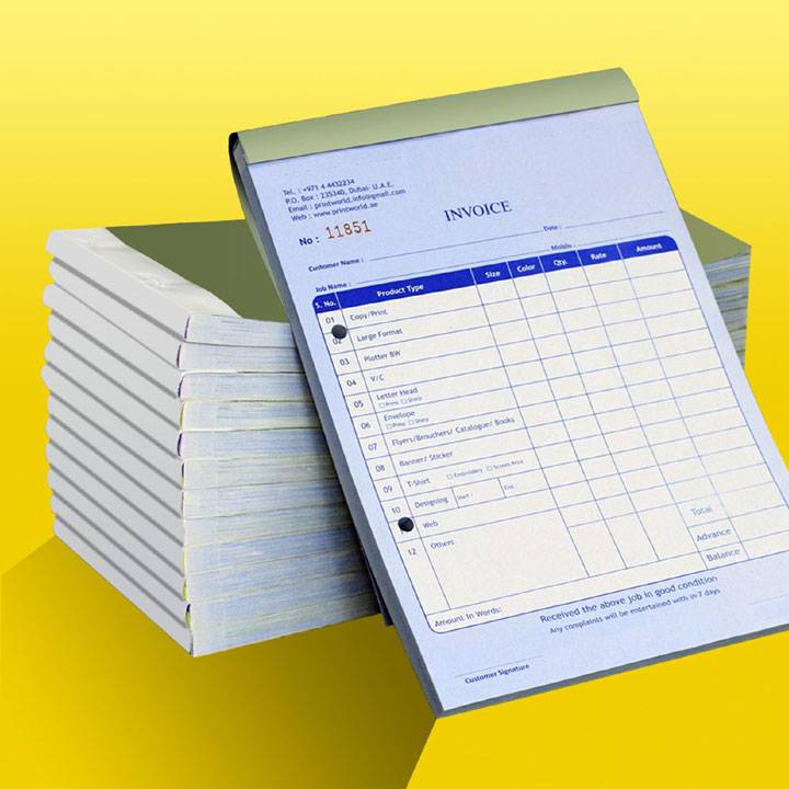 Invoice Book Printing in Dubai